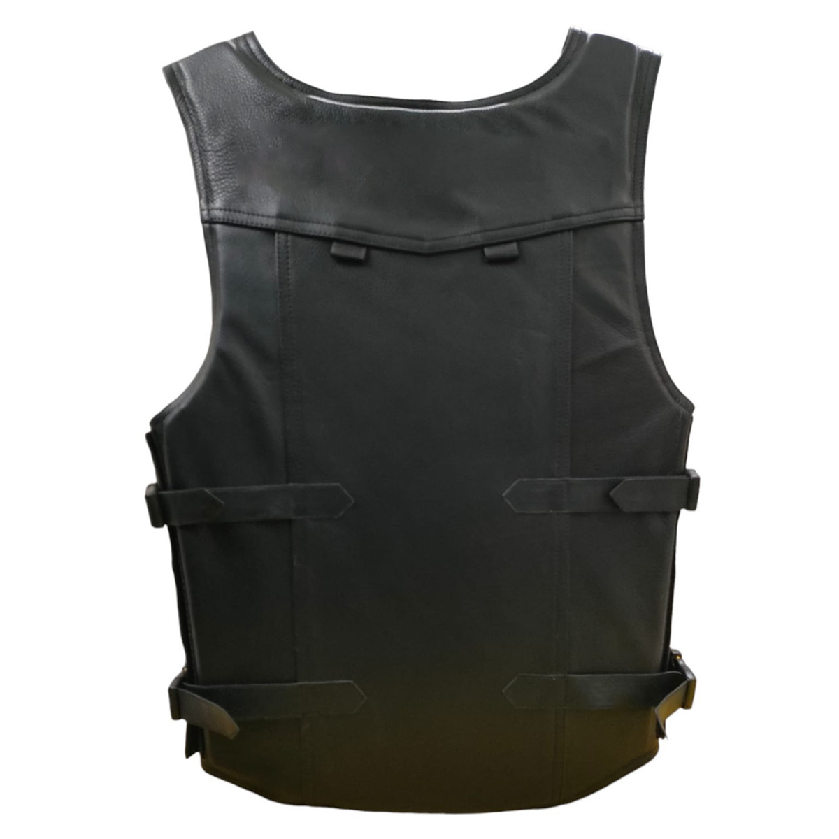 Leather Bull Riding Vest Black & White
