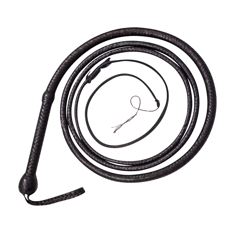 Bull Whip 04 Feet 16 Plaits Cow Hide Leather