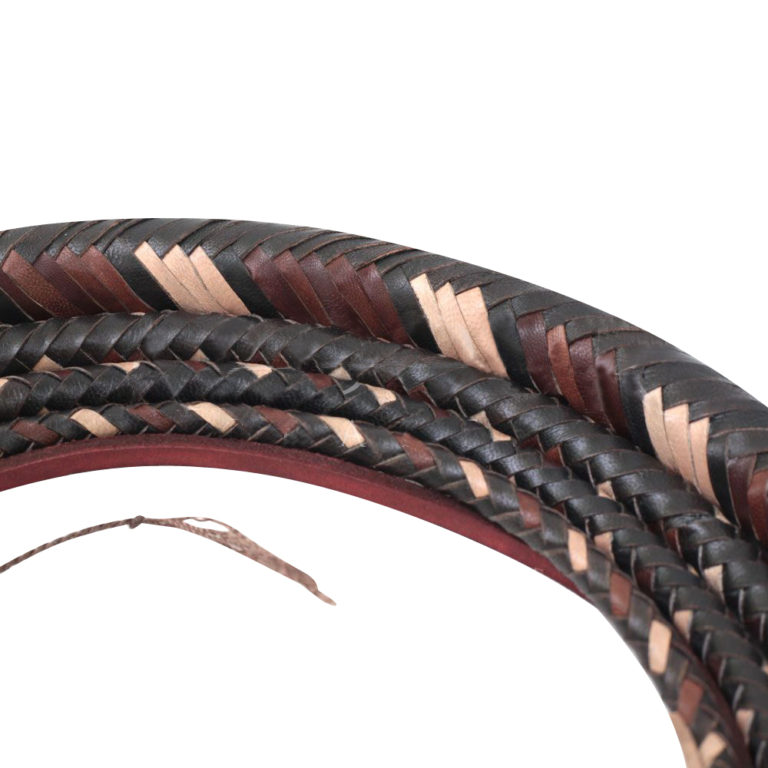 Bull Whip 04 Feet 12 Plaits Cow Hide Tan Leather